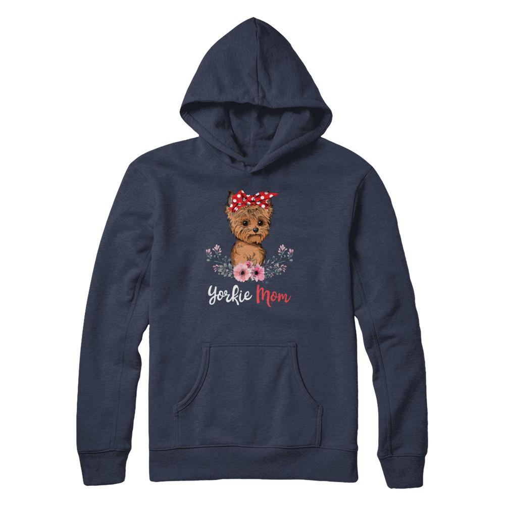 Yorkie Mom Gift For Women Dog Lover-T-Shirt & Hoodie-Pullover Hoodie-Navy