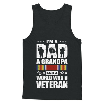 A Dad A Grandpa And A World War II Veteran Fathers Day-T-Shirt & Hoodie-Unisex Tank-Black