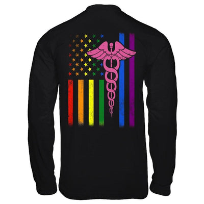 Nurse Rainbow Lgbt Flag Pride Lesbian Gay Super Stronger-T-Shirt & Hoodie-Long Sleeve T-Shirt-Black