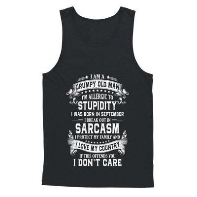I Am A Grumpy Old Man I Was Born In September Birthday-T-Shirt & Hoodie-Unisex Tank-Black