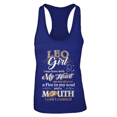 I'm A Leo Girl Lipstick July August Funny Zodiac Birthday-T-Shirt & Tank Top-Women's Ideal Racerback Tank-Royal
