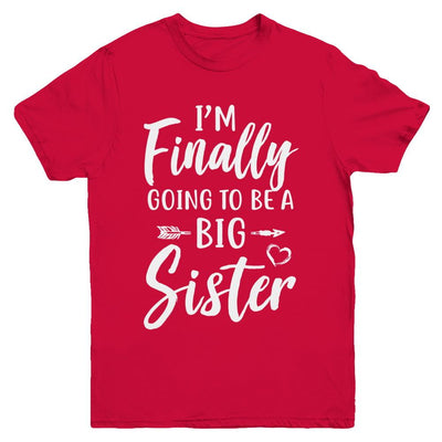 Cute I Am Finally Going To Be A Big Sister Youth-Youth Shirt-Youth T-Shirt-Red