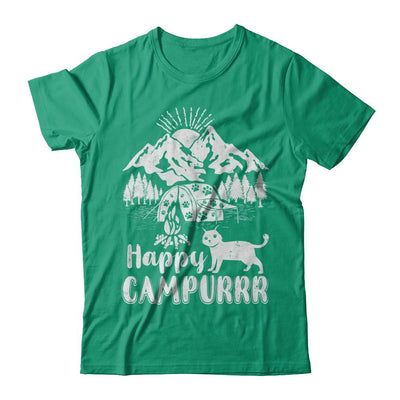 Cats Purr Happy Camppur Camper Camping-T-Shirt & Hoodie-Classic T-Shirt-Kelly Green