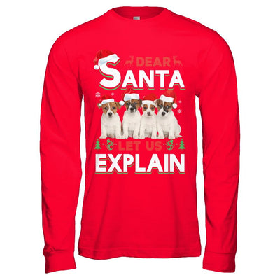 Dear Santa Funny Beagle Puppies Christmas Gift-T-Shirt & Hoodie-Long Sleeve T-Shirt-Red