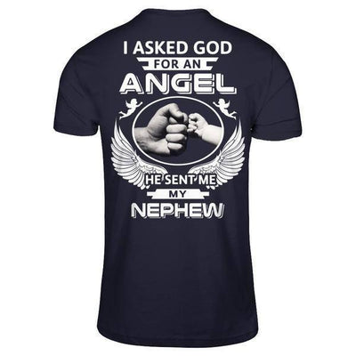 I Asked God For An Angel He Sent Me My Nephew-T-Shirt & Hoodie-Premium T-Shirt-Midnight Navy