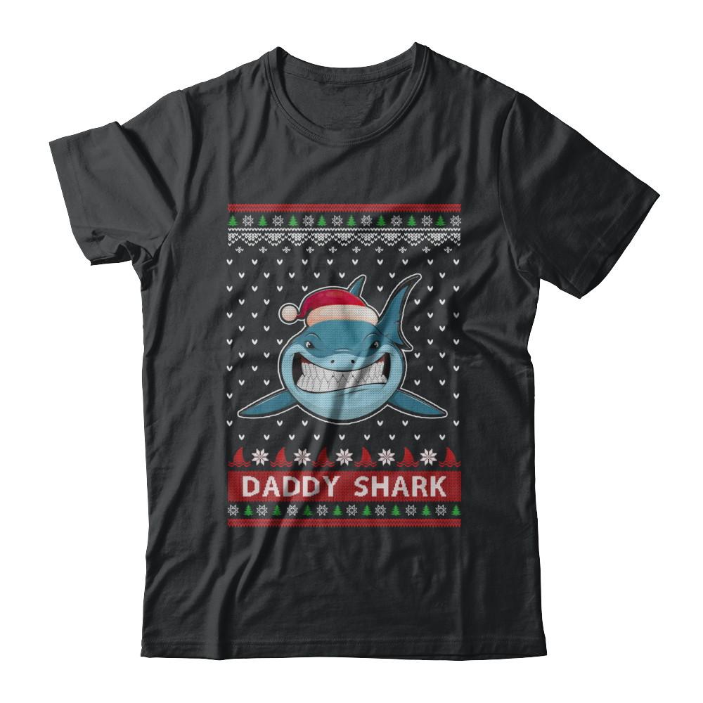 Santa Hat Daddy Shark Ugly Christmas Sweater