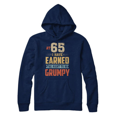 Vintage The Right To Be Grumpy 65th 1956 Birthday Gift-T-Shirt & Hoodie-Pullover Hoodie-Navy