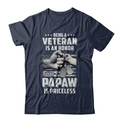 Being A Veteran Is An Honor Being A PaPaw Is Priceless-T-Shirt & Hoodie-Classic T-Shirt-Navy