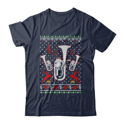 Santa Euphonium Ugly Christmas Sweater Gifts-T-Shirt & Sweatshirt-Classic T-Shirt-Navy