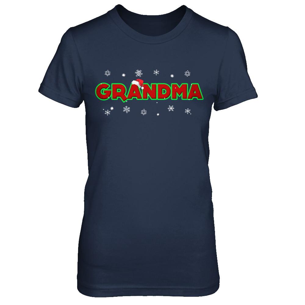 Grandma Christmas Santa Ugly Sweater Gift-T-Shirt & Sweatshirt-Women's T-Shirt-Navy