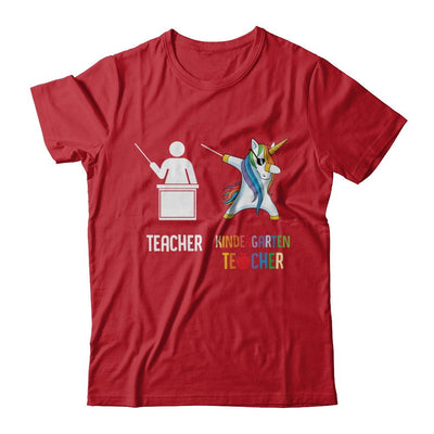 Dabbing Unicorn Kindergarten Teacher Funny Gifts Dab-T-Shirt & Hoodie-Classic T-Shirt-Red