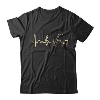 Saxophone Heartbeat Musician-T-Shirt & Hoodie-Premium T-Shirt-Black