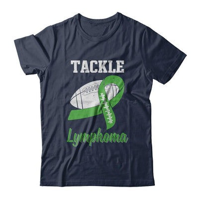 Football Survivor Tackle Green Lymphoma Awareness-T-Shirt & Hoodie-Classic T-Shirt-Navy