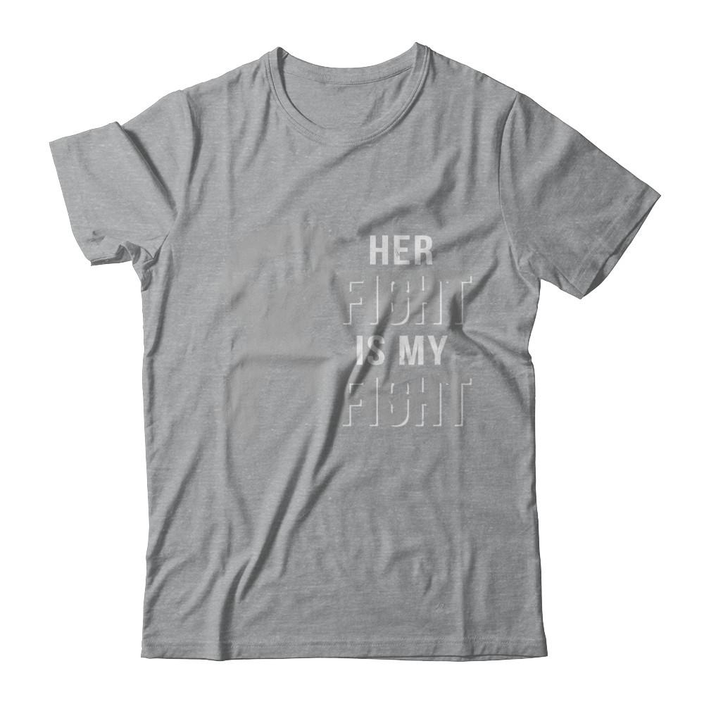 Her Fight Is My Fight Brain Cancer Parkinson's Disease-T-Shirt & Hoodie-Classic T-Shirt-Sport Grey