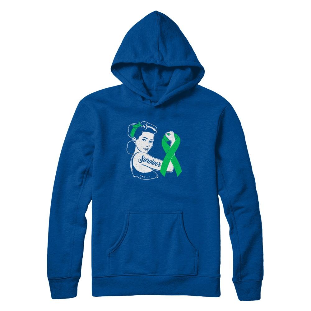 We Can Cure It Liver Cancer Green Awareness Survivor-T-Shirt & Hoodie-Pullover Hoodie-Deep Royal