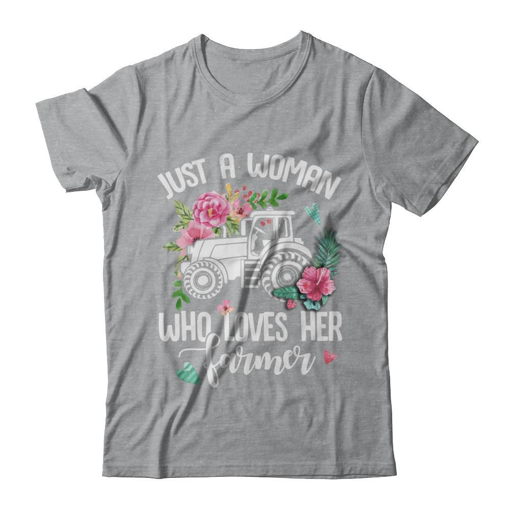 Just A Woman Who Loves Her Farmer-T-Shirt & Hoodie-Classic T-Shirt-Sport Grey