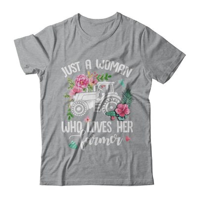 Just A Woman Who Loves Her Farmer-T-Shirt & Hoodie-Classic T-Shirt-Sport Grey