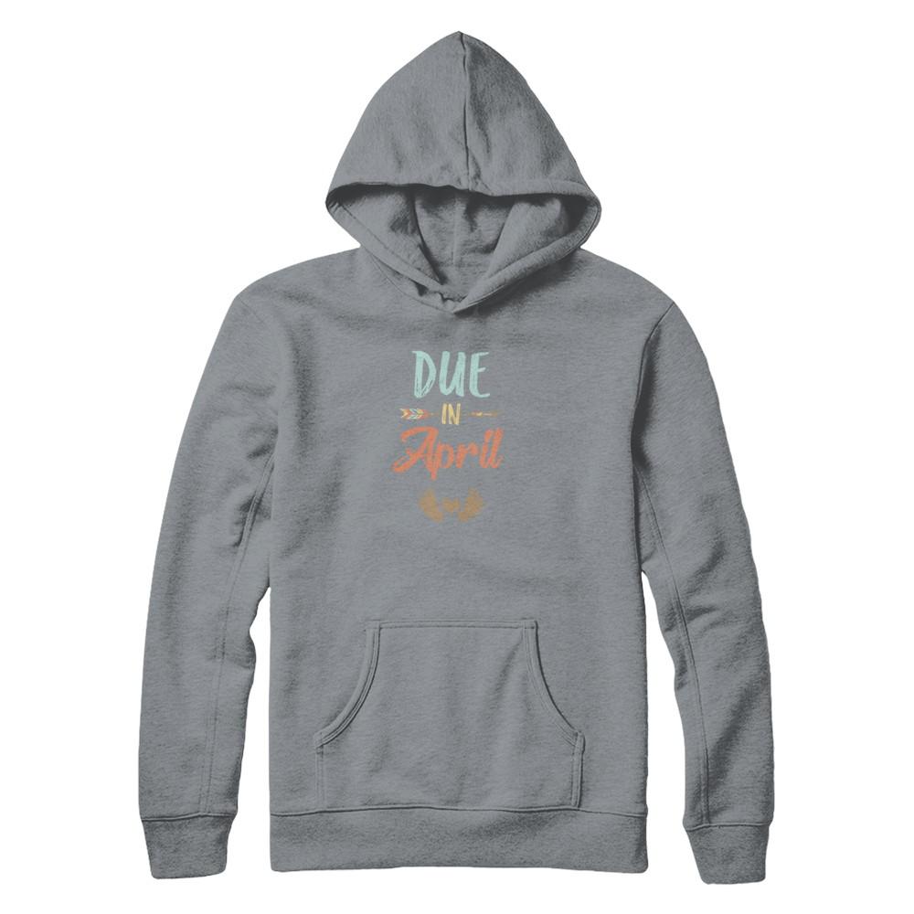 Due Date April 2021 Announcement Mommy Bump Pregnancy-T-Shirt & Tank Top-Pullover Hoodie-Light Steel