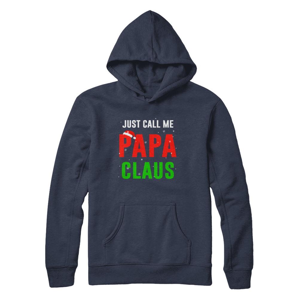 Santa Papa Claus Matching Family Christmas Pajamas-T-Shirt & Sweatshirt-Pullover Hoodie-Navy