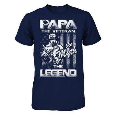 Papa The Veteran The Myth The Legend-T-Shirt & Hoodie-Classic T-Shirt-Navy