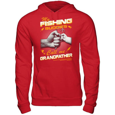 My Fishing Buddies Call Me Grandfather-T-Shirt & Hoodie-Pullover Hoodie-Red