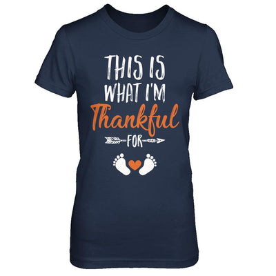 What I'm Thankful Pregnancy Announcement Thanksgiving-T-Shirt & Sweatshirt-Women's T-Shirt-Navy
