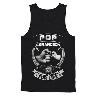 Motocross Pop And Grandson Riding Partners For Life-T-Shirt & Hoodie-Unisex Tank-Black