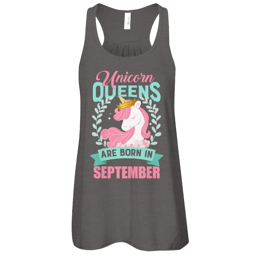 Unicorn Queens Are Born In September Birthday Gift-T-Shirt & Tank Top-