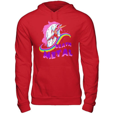 Zombie Unicorn Death Metal Rocker-T-Shirt & Hoodie-Pullover Hoodie-Red