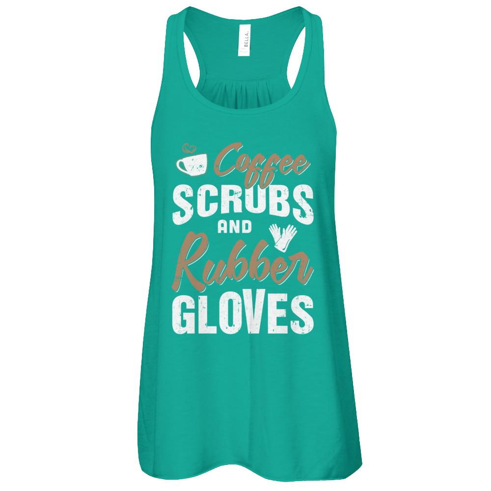 Coffee Scrubs And Rubber Gloves-T-Shirt & Tank Top-Women's Flowy Racerback Tank-Kelly