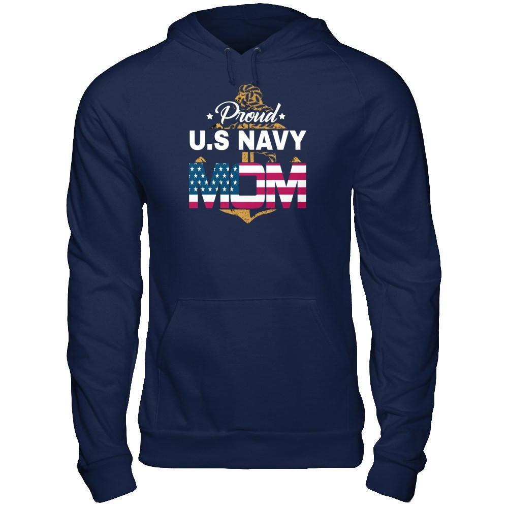 Proud US Navy Mom-T-Shirt & Hoodie-Pullover Hoodie-Navy
