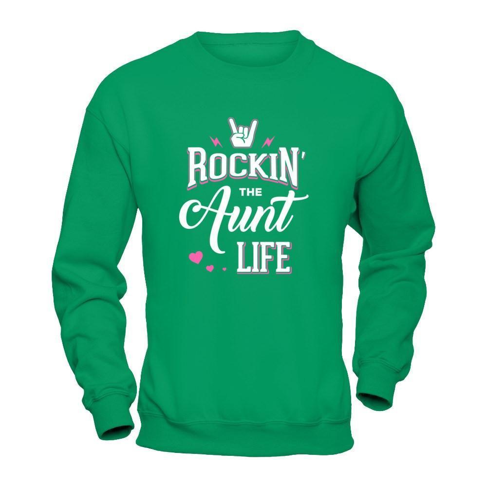 Rockin' The Aunt Life-T-Shirt & Tank Top-Crewneck Sweatshirt-Irish Green