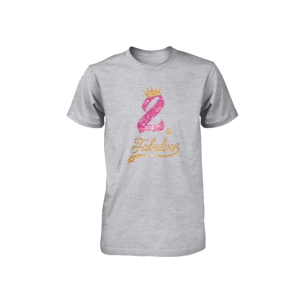 2Th And Fabulous Two Birthday Youth-Youth Shirt-Youth T-Shirt-Athletic Heather