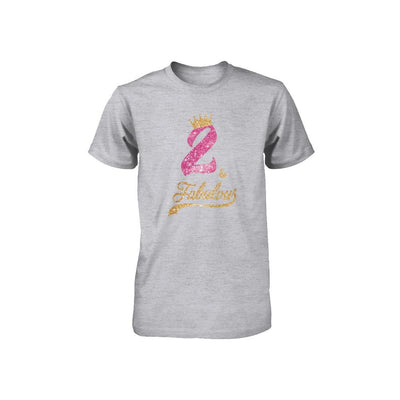2Th And Fabulous Two Birthday Youth-Youth Shirt-Youth T-Shirt-Athletic Heather