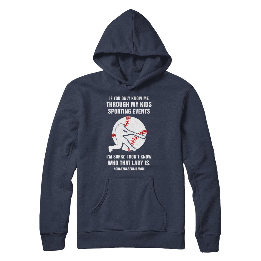If You Only Know Me Through My Kids Sporting Baseball Mom-T-Shirt & Hoodie-Pullover Hoodie-Navy