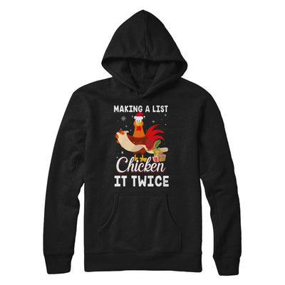 Chicken It Twice Funny Chicken Christmas-T-Shirt & Sweatshirt-Pullover Hoodie-Black