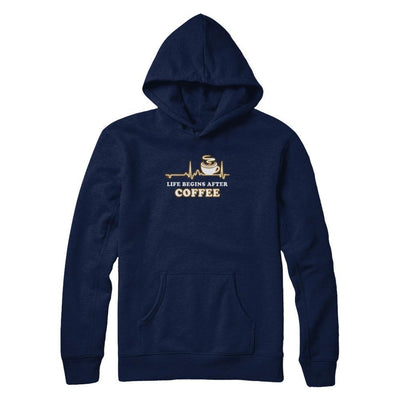 Life Begins After Coffee Heartbeat-T-Shirt & Tank Top-Pullover Hoodie-Navy