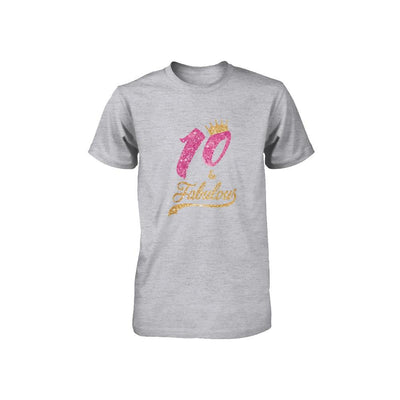 10Th And Fabulous Ten Birthday Youth-Youth Shirt-Youth T-Shirt-Athletic Heather