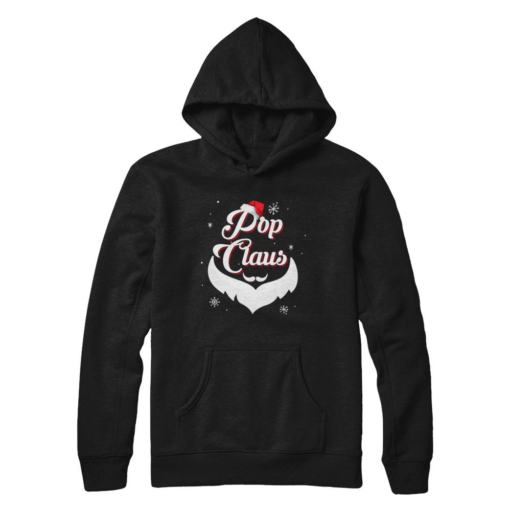 Santa Beard Matching Christmas Pajamas Pop Claus-T-Shirt & Sweatshirt-Pullover Hoodie-Black