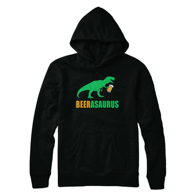 Beerasaurus Funny International Beer Day Dinosaur Gift-T-Shirt & Hoodie-Pullover Hoodie-Black