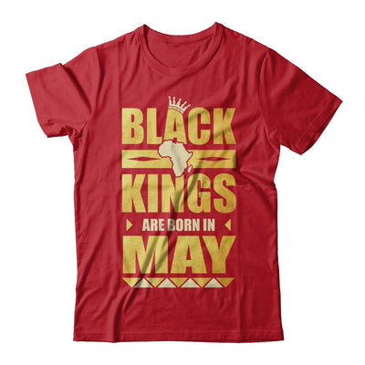 Black Kings Are Born In May Birthday-T-Shirt & Hoodie-Classic T-Shirt-Red