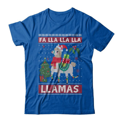 Fa Lla Lla Llama Christmas Singing Cute Ugly Sweater-T-Shirt & Sweatshirt-Premium T-Shirt-Royal