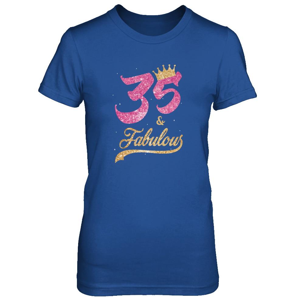 35 And Fabulous 1986 35th Birthday Gift-T-Shirt & Tank Top-Women's T-Shirt-Royal