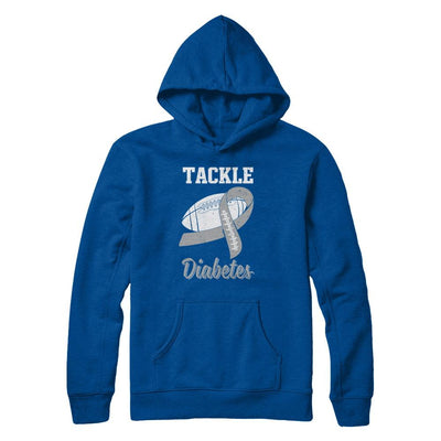 Football Survivor Tackle Gray Diabetes Awareness-T-Shirt & Hoodie-Pullover Hoodie-Deep Royal