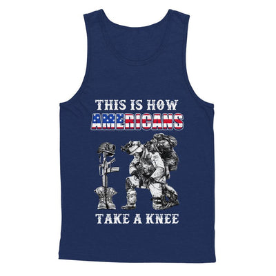 Veteran This Is How Americans Take A Kneel-T-Shirt & Hoodie-Unisex Tank-Navy