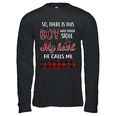 This Boy Who Kinda Stole My Heart He Calls Me Grandma-T-Shirt & Hoodie-Long Sleeve T-Shirt-Black