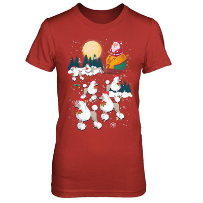 Dog Reindeer Poodle Christmas Gift-T-Shirt & Sweatshirt-Women's T-Shirt-Red
