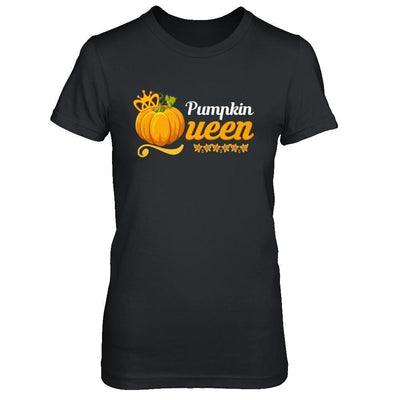 Pumpkin Queen Cute Pumpkin Spice Funny Halloween-T-Shirt & Sweatshirt-Women's T-Shirt-Black