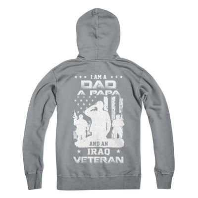 I'm A Dad A Papa And An Iraq Veteran-T-Shirt & Hoodie-Hanes - Heavyweight Pullover Hoodie-Light Steel