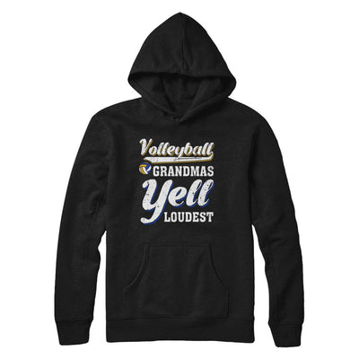 Volleyball Grandmas Yell Loudest-T-Shirt & Hoodie-Pullover Hoodie-Black